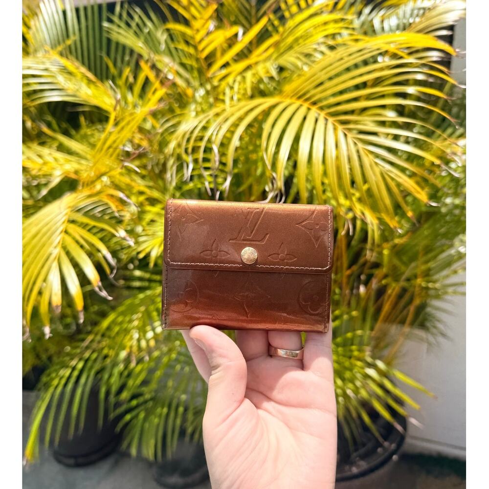 Louis Vuitton Card Wallet in Monogram Bronze Vernis w/ COA